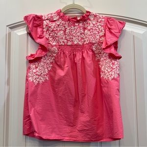 THML Pink Embroidered Top